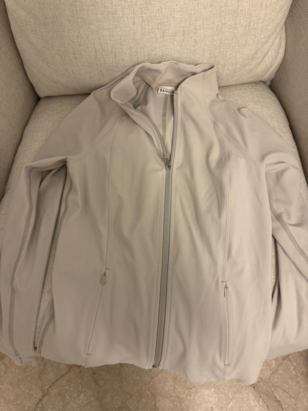 Athleta Light Beige Full-Zip Utility Jacket